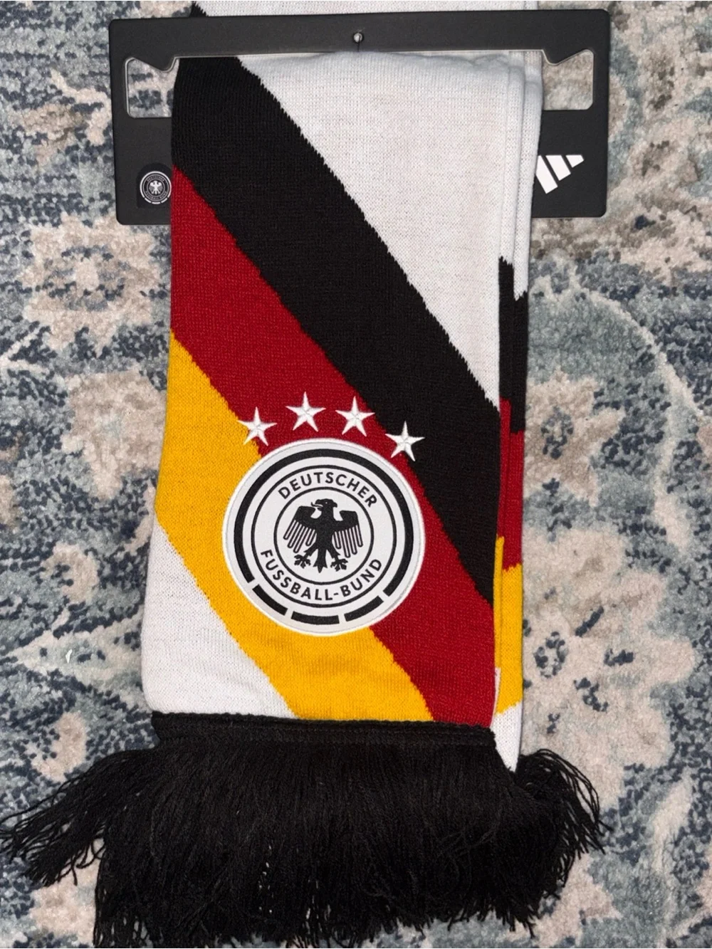 adidas Germany Deutscher Fußball-Bund Fan Scarf in Black, Red, Gold, White